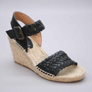 Soludos Ladies 8 Wedge Sandals Slingback Jute Ankle Strap Buckle Woven Leather